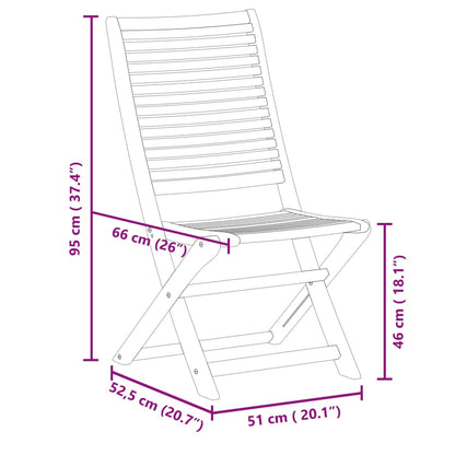vidaXL Folding Garden Chairs 4 pcs Solid Wood Acacia