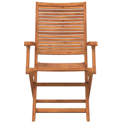 vidaXL Folding Garden Chairs with Armrest 2 pcs Solid Wood Acacia