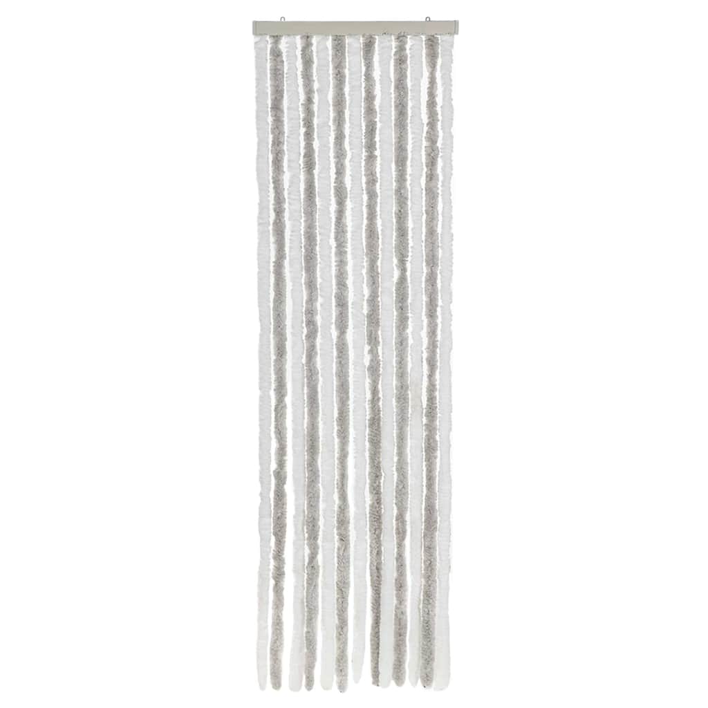 vidaXL Fly Curtain Light Grey and White 56x185 cm Chenille