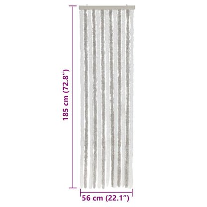 vidaXL Fly Curtain Light Grey and White 56x185 cm Chenille