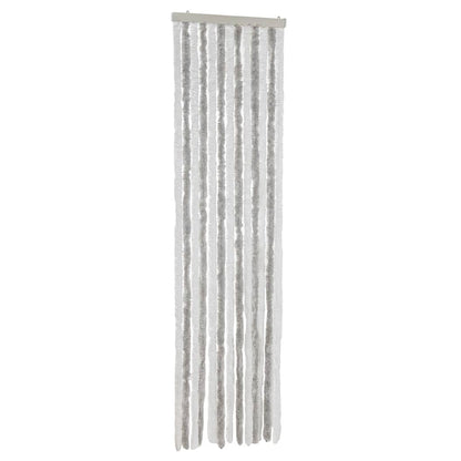 vidaXL Fly Curtain Light Grey and White 56x200 cm Chenille