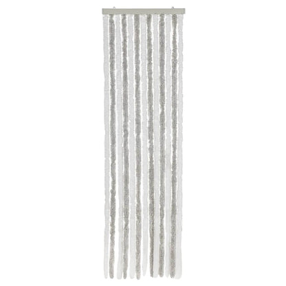 vidaXL Fly Curtain Light Grey and White 56x200 cm Chenille