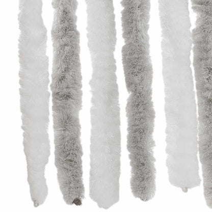 vidaXL Fly Curtain Light Grey and White 56x200 cm Chenille