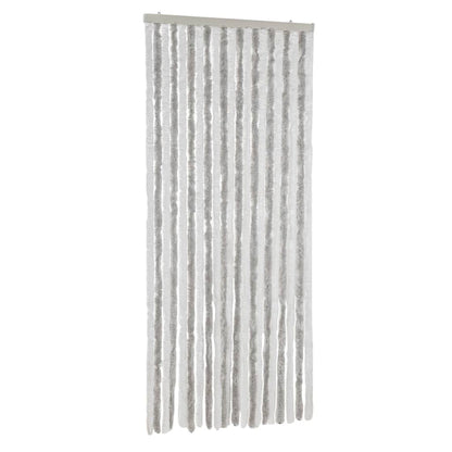 vidaXL Fly Curtain Light Grey and White 90x200 cm Chenille