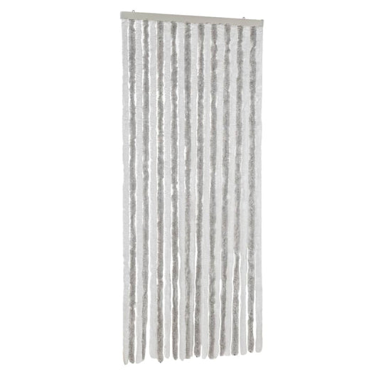 vidaXL Fly Curtain Light Grey and White 90x200 cm Chenille