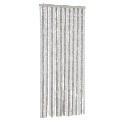 vidaXL Fly Curtain Light Grey and White 90x220 cm Chenille