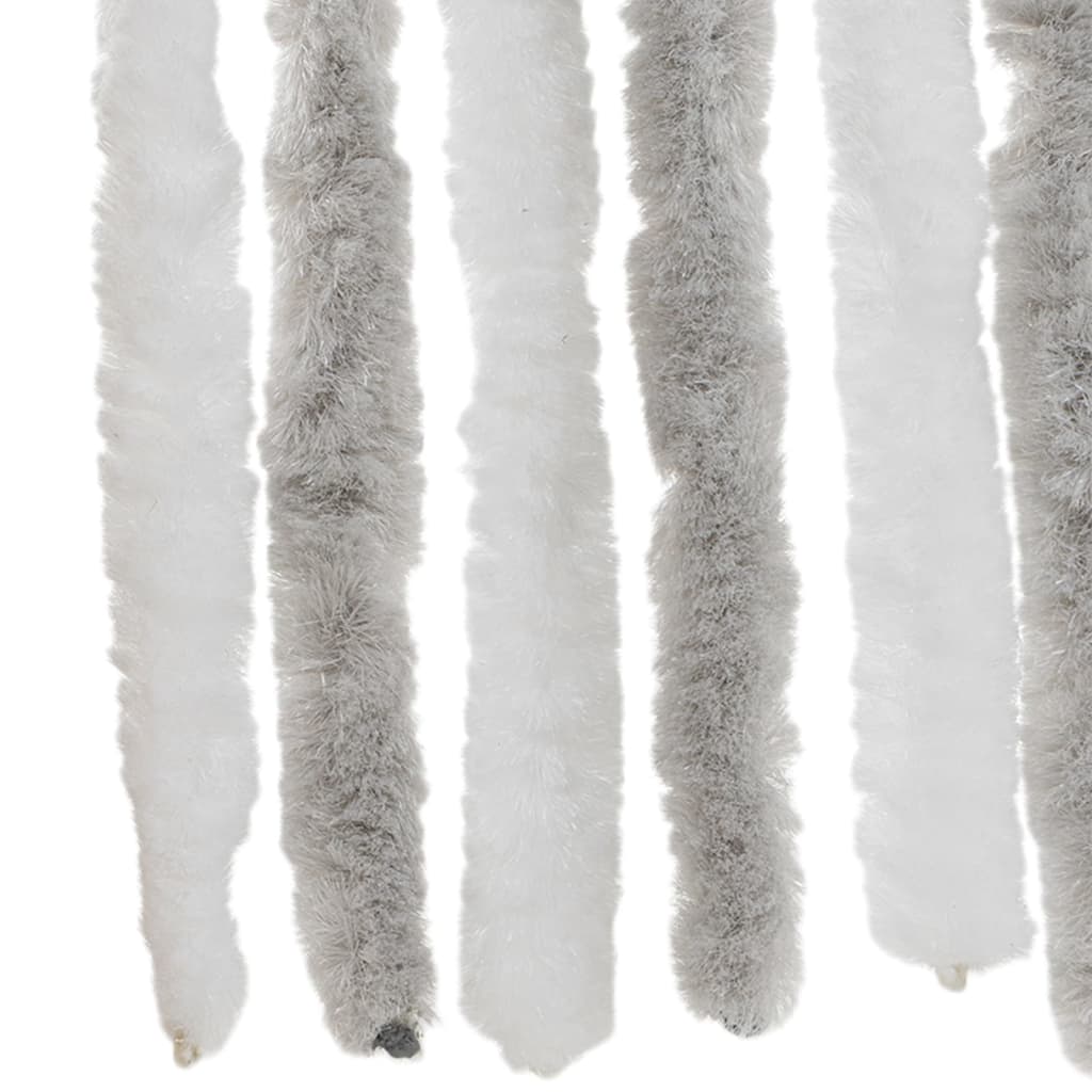 vidaXL Fly Curtain Light Grey and White 90x220 cm Chenille