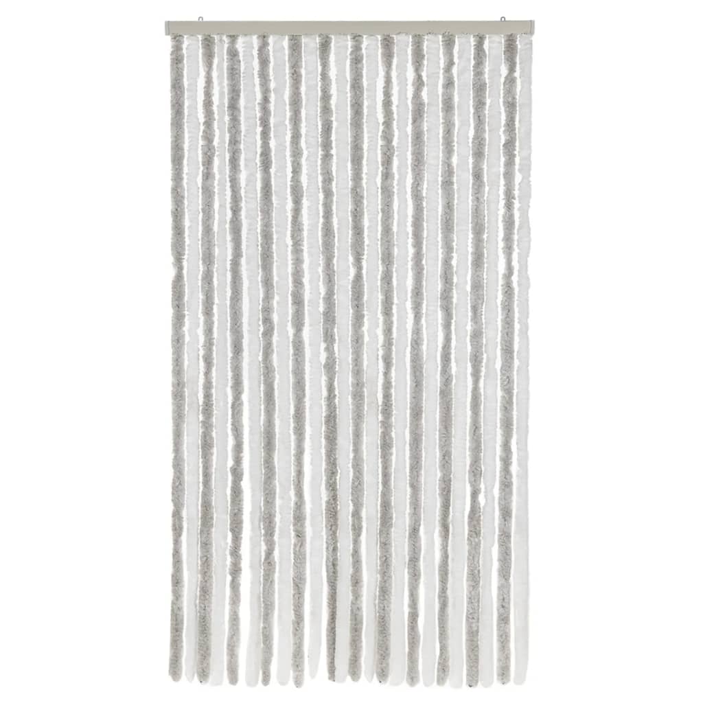 vidaXL Fly Curtain Light Grey and White 100x200 cm Chenille