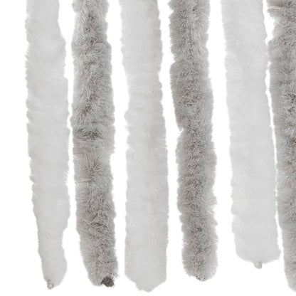 vidaXL Fly Curtain Light Grey and White 100x200 cm Chenille