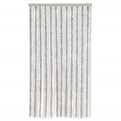 vidaXL Fly Curtain Light Grey and White 100x230 cm Chenille