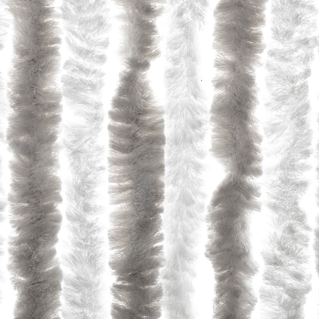vidaXL Fly Curtain Light Grey and White 100x230 cm Chenille