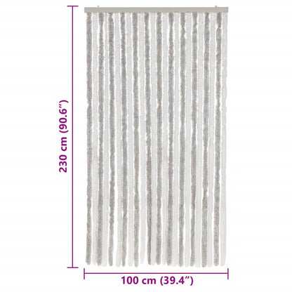 vidaXL Fly Curtain Light Grey and White 100x230 cm Chenille