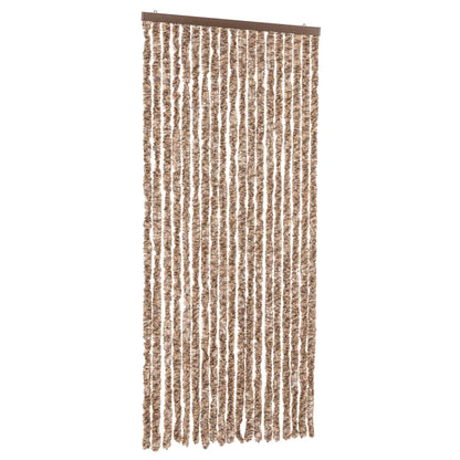 vidaXL Fly Curtain Beige and Dark Brown 56x185 cm Chenille