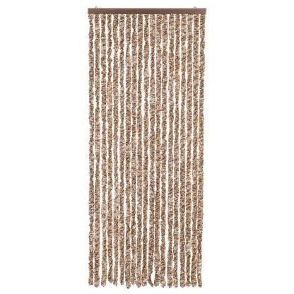 vidaXL Fly Curtain Beige and Dark Brown 56x185 cm Chenille