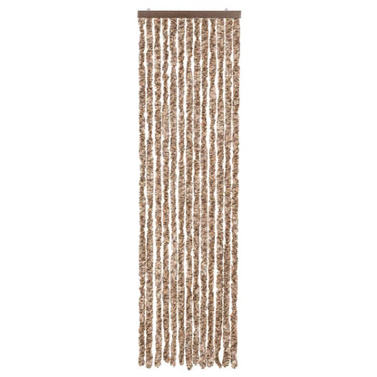 vidaXL Fly Curtain Beige and Dark Brown 56x185 cm Chenille