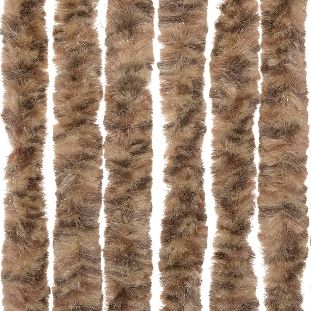 vidaXL Fly Curtain Beige and Dark Brown 56x185 cm Chenille