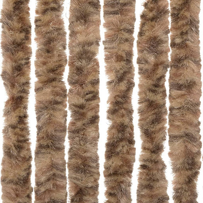 vidaXL Fly Curtain Beige and Dark Brown 56x185 cm Chenille