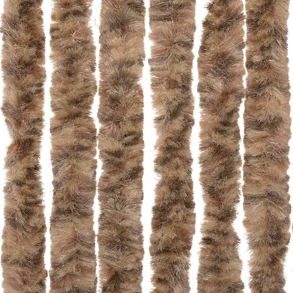 vidaXL Fly Curtain Beige and Dark Brown 56x185 cm Chenille