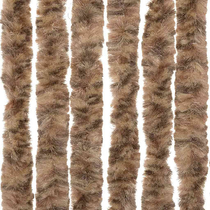 vidaXL Fly Curtain Beige and Dark Brown 56x185 cm Chenille