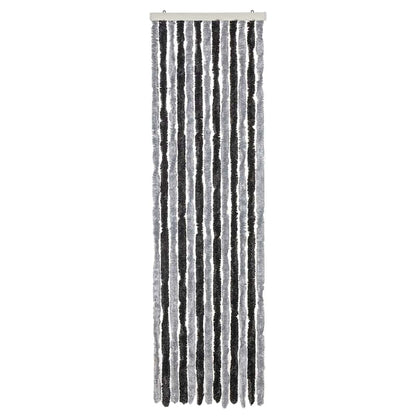 vidaXL Fly Curtain Grey and Black 56x185 cm Chenille