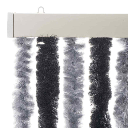 vidaXL Fly Curtain Grey and Black 56x185 cm Chenille
