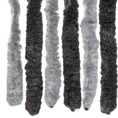 vidaXL Fly Curtain Grey and Black 56x185 cm Chenille
