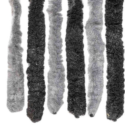 vidaXL Fly Curtain Grey and Black 56x200 cm Chenille