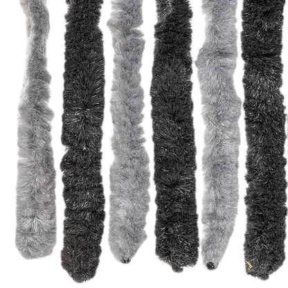 vidaXL Fly Curtain Grey and Black 90x220 cm Chenille