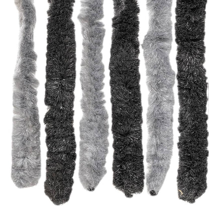 vidaXL Fly Curtain Grey and Black 100x220 cm Chenille