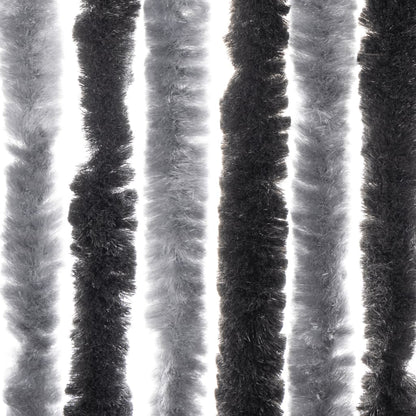 vidaXL Fly Curtain Grey and Black 100x220 cm Chenille