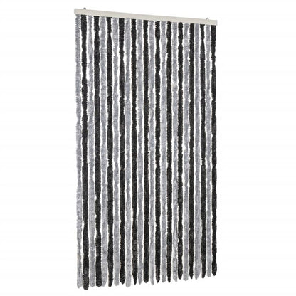 vidaXL Fly Curtain Grey and Black 100x230 cm Chenille