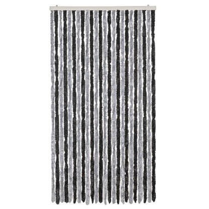 vidaXL Fly Curtain Grey and Black 100x230 cm Chenille