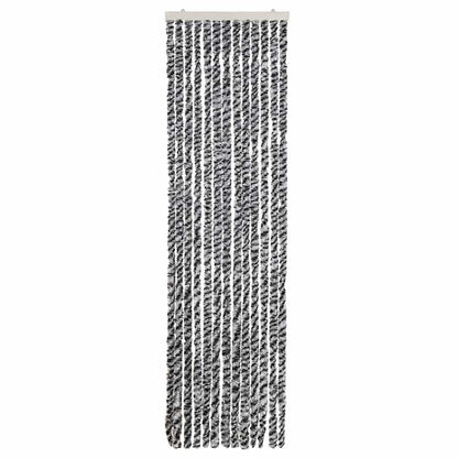 vidaXL Fly Curtain Grey and Black and White 56x200 cm Chenille