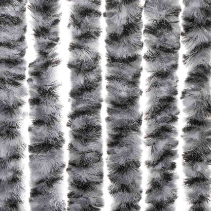 vidaXL Fly Curtain Grey and Black and White 56x200 cm Chenille