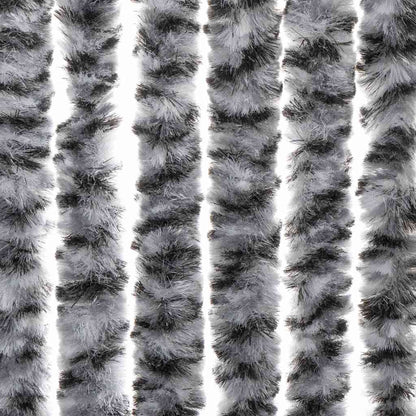 vidaXL Fly Curtain Grey and Black and White 90x200 cm Chenille