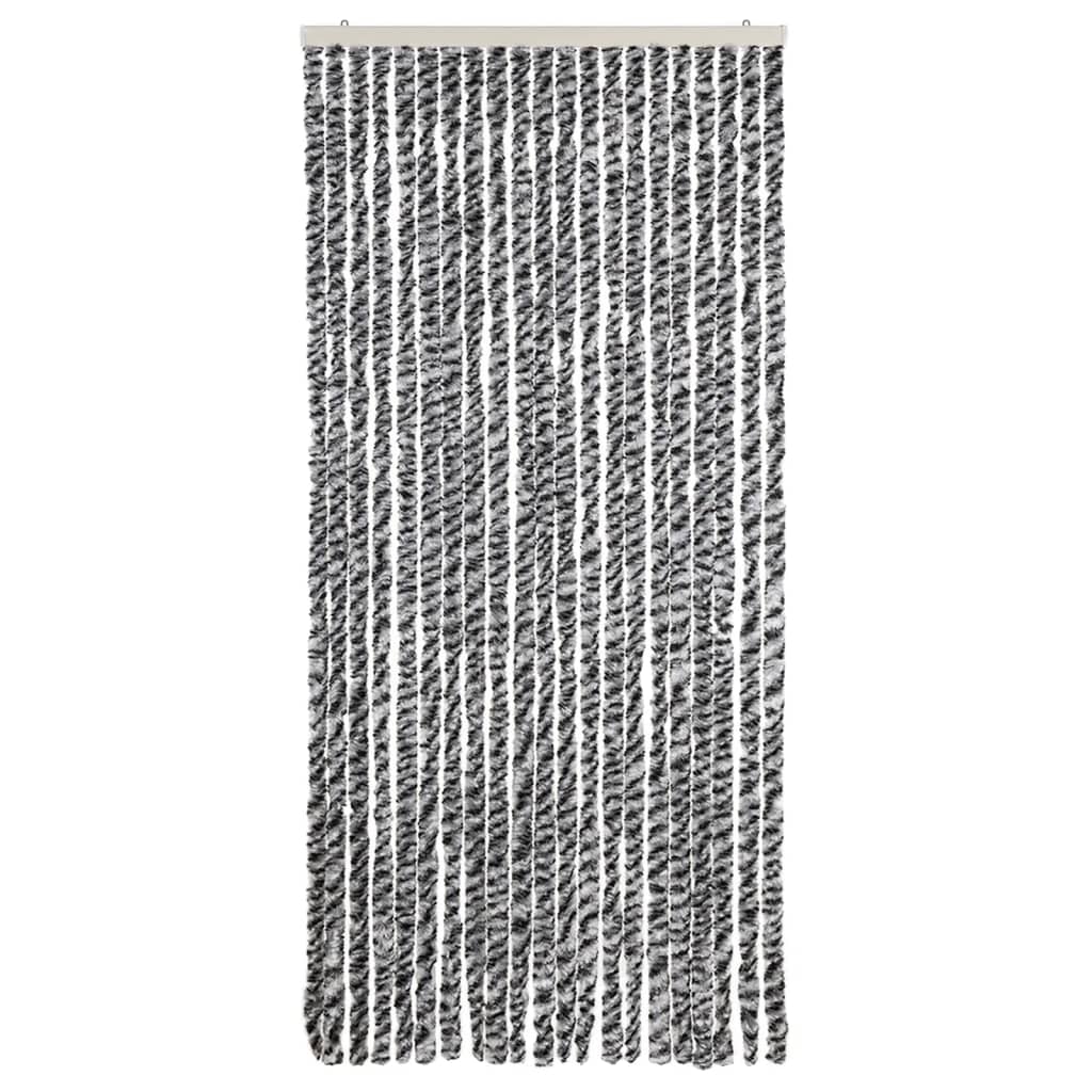 vidaXL Fly Curtain Grey and Black and White 90x220 cm Chenille