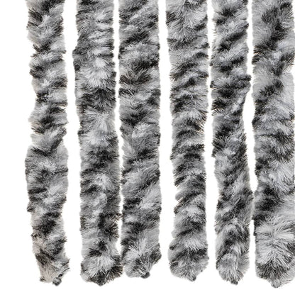 vidaXL Fly Curtain Grey and Black and White 90x220 cm Chenille