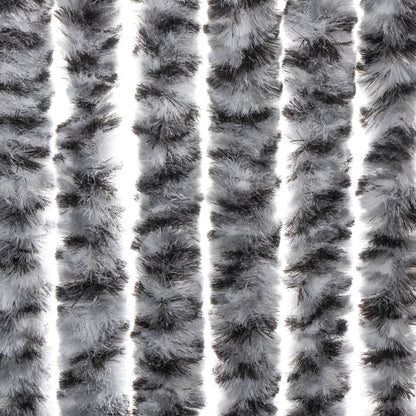 vidaXL Fly Curtain Grey and Black and White 90x220 cm Chenille