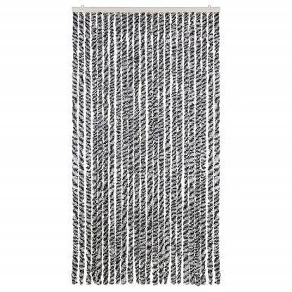vidaXL Fly Curtain Grey and Black and White 100x200 cm Chenille