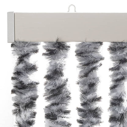 vidaXL Fly Curtain Grey and Black and White 100x200 cm Chenille