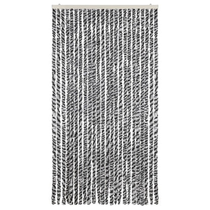 vidaXL Fly Curtain Grey and Black and White 100x220 cm Chenille
