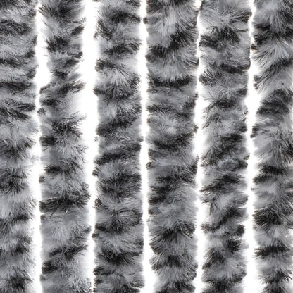 vidaXL Fly Curtain Grey and Black and White 100x220 cm Chenille