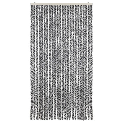 vidaXL Fly Curtain Grey and Black and White 100x230 cm Chenille