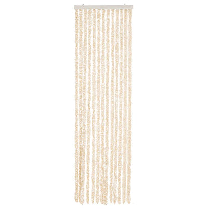 vidaXL Fly Curtain Beige and White 56x200 cm Chenille