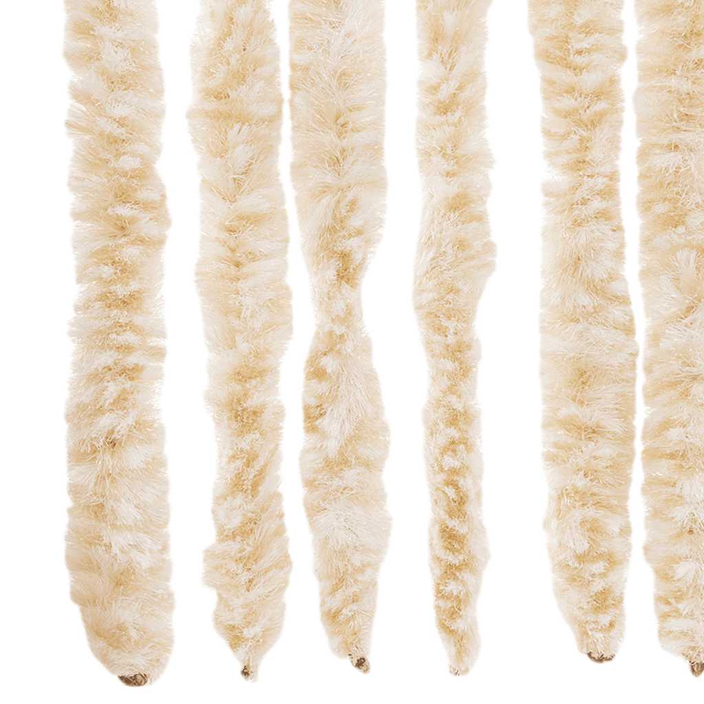 vidaXL Fly Curtain Beige and White 56x200 cm Chenille