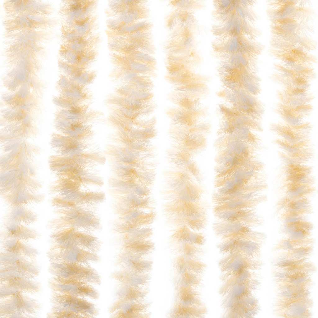 vidaXL Fly Curtain Beige and White 56x200 cm Chenille