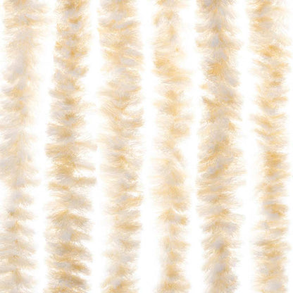 vidaXL Fly Curtain Beige and White 56x200 cm Chenille