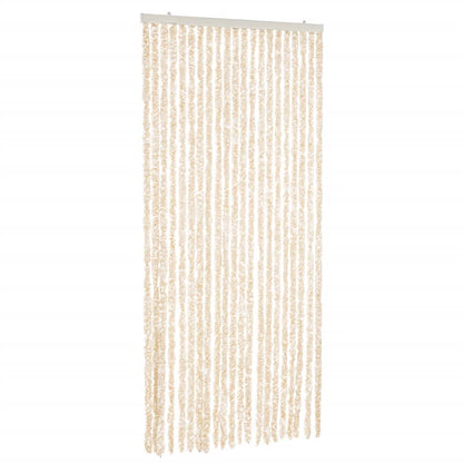 vidaXL Fly Curtain Beige and White 90x200 cm Chenille