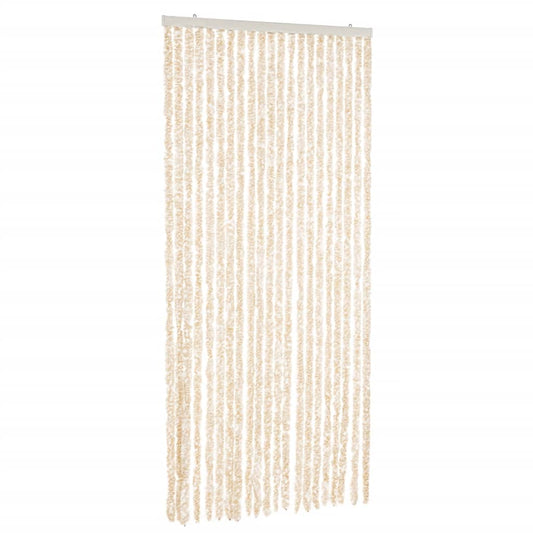 vidaXL Fly Curtain Beige and White 90x200 cm Chenille