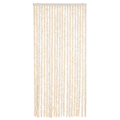 vidaXL Fly Curtain Beige and White 90x200 cm Chenille